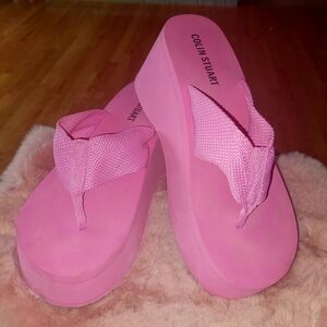 Colin Stuart Pink Platform Sandals